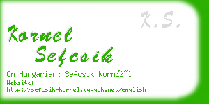 kornel sefcsik business card